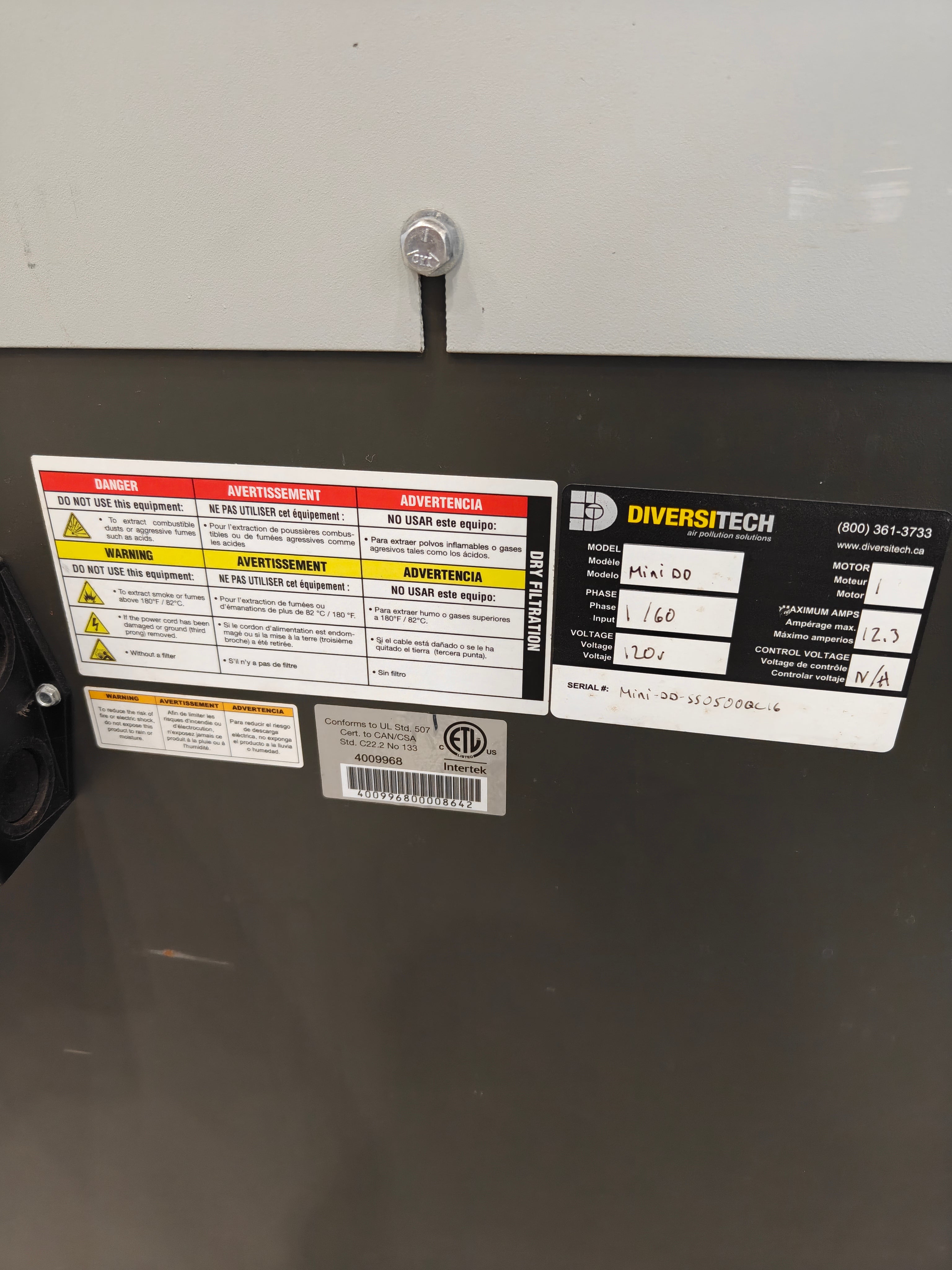 Mini DD Downdraft Table | Diversitech